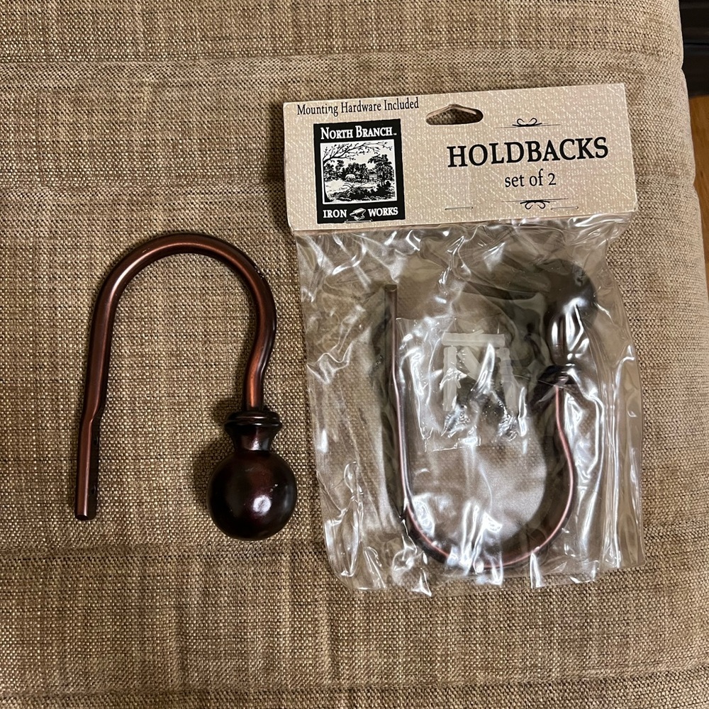 NEW North Branch Ball Window Curtain Holdbacks (Set of 2) in Oil-Rubbed Brass!